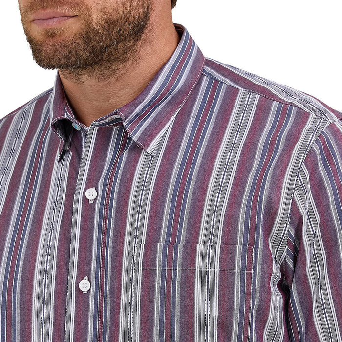 Wrangler Men's Cody Johnson Mauve Striped Shirt