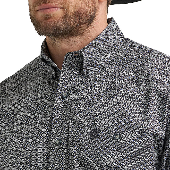 Wrangler Men's George Strait Black Print Shirt