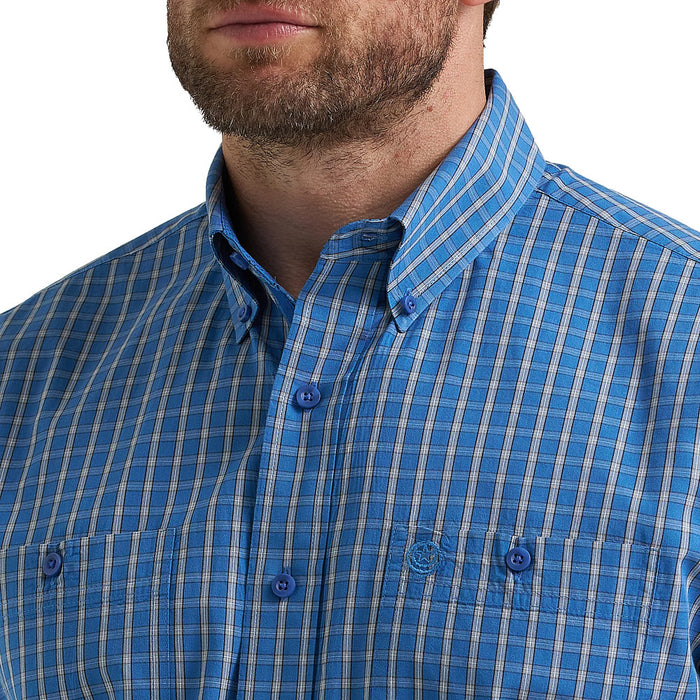 Wrangler Men's Plaid George Strait Blue Shirt
