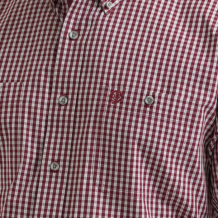 Wrangler Men's George Strait Wine Plaid Shirt