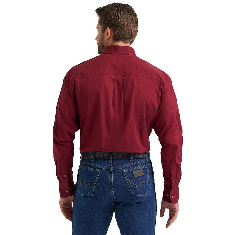 Wrangler Men's George Strait Wine Shirt