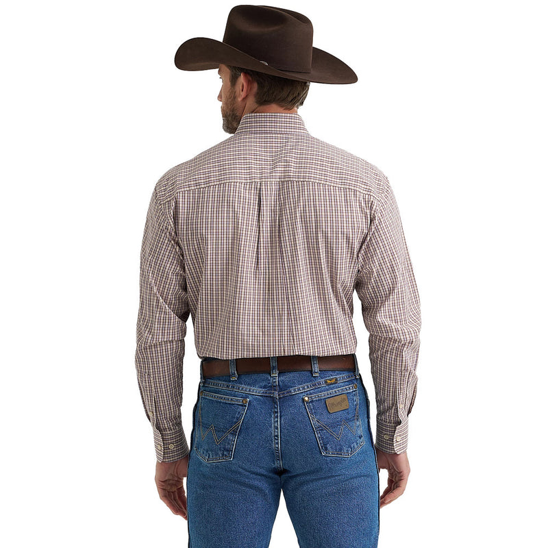 Wrangler Men's George Strait Stone Plaid Shirt