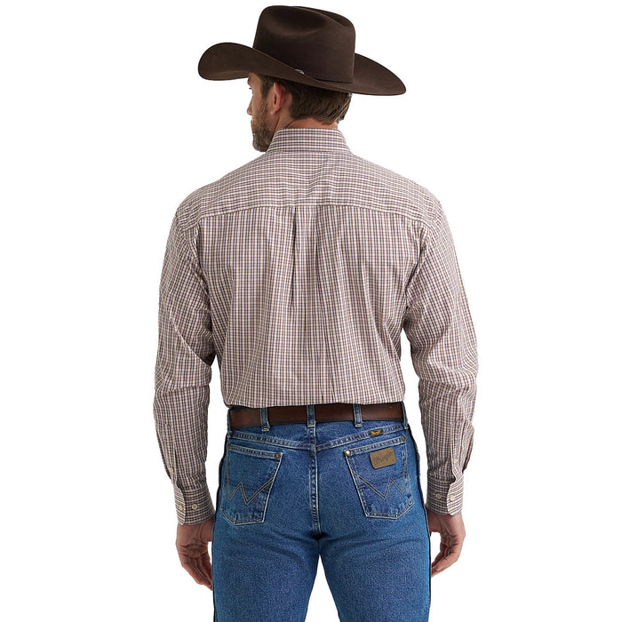 Wrangler Men's George Strait Stone Plaid Shirt