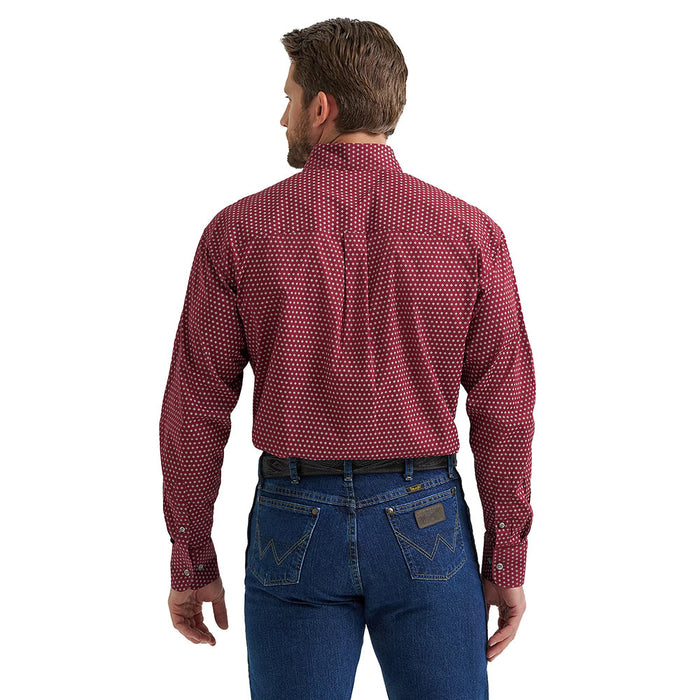 Wrangler Men's George Strait Wine Printed Shirt