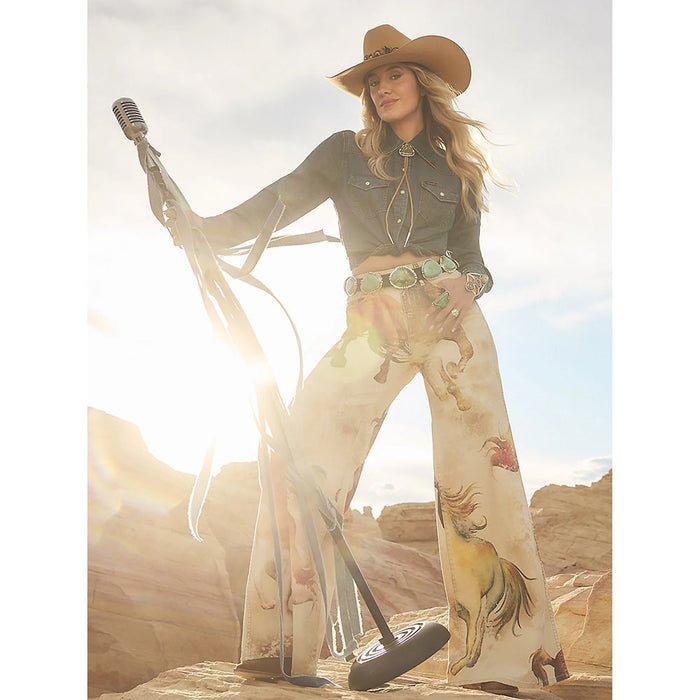Wrangler Lainey Wilson Horse Cheeky Wide Leg Jeans