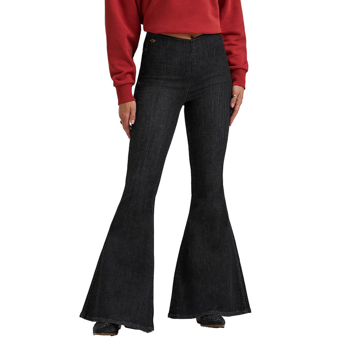 Wrangler Lainey Wilson Women's Pull On Black Flare Jeans