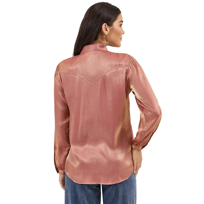 Wrangler Women's Rose Gold Metallic Blouse