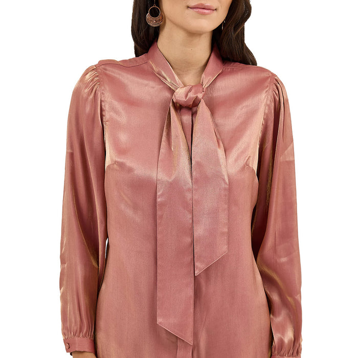 Wrangler Women's Rose Gold Metallic Blouse