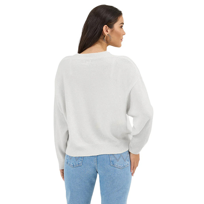 Wrangler Women's White Tencel Logo Sweater