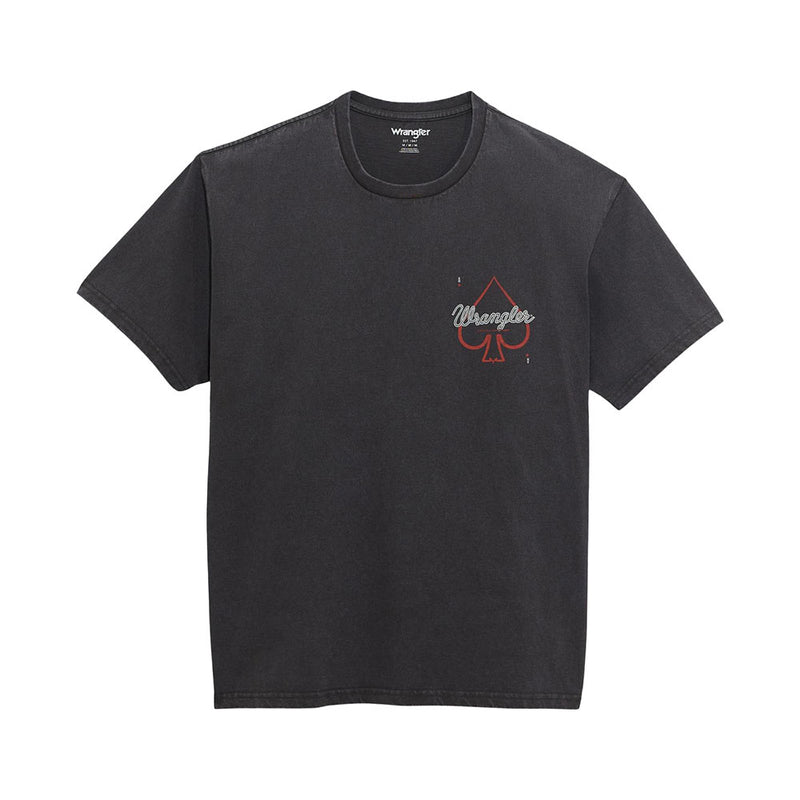 Wrangler Men's Jet Black Wilder Than Aces Tee Shirt