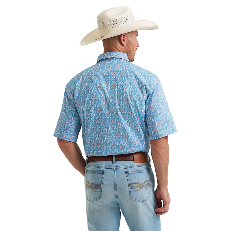 Wrangler Men's Blue Print 20X Competition Advanced Comfort Shirt