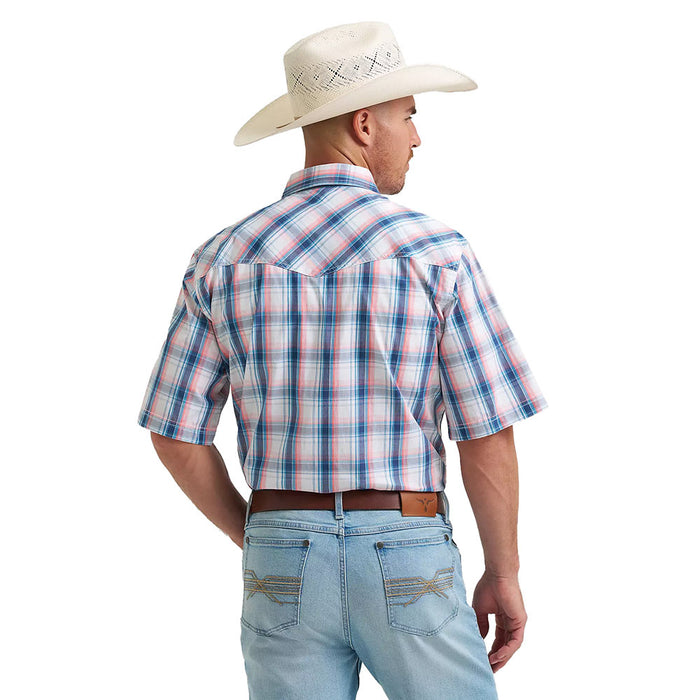 Wrangler Men's Blue & Peach 20X Competition Advanced Shirt
