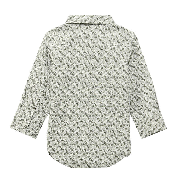Wrangler Boy's Olive Long Sleeve Shirt