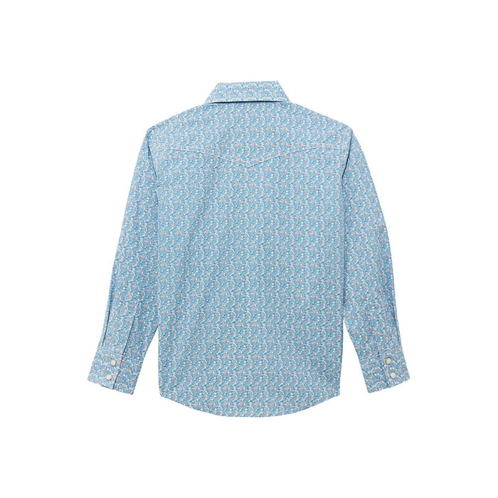 Wrangler Boy's 20X Blue Multi Print Shirt