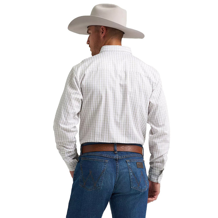 Wrangler Men's Cody Johnson White & Yellow Plaid Shirt