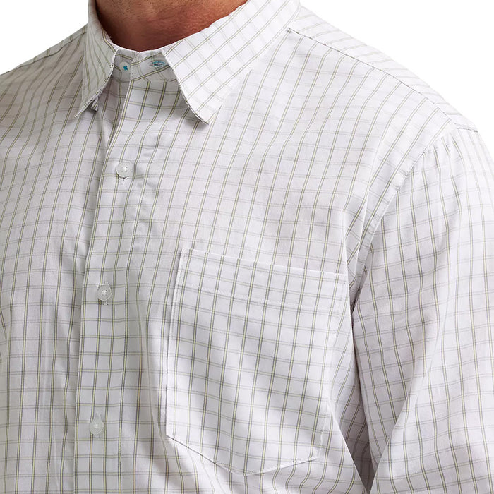 Wrangler Men's Cody Johnson White & Yellow Plaid Shirt