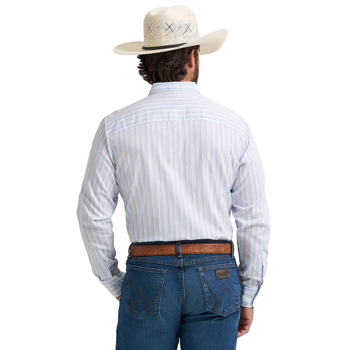 Wrangler Men's Cody Johnson Blue Striped Shirt