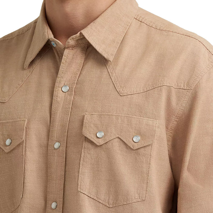 Wrangler Men's Cody Johnson Brown Long Sleeve Snap Shirt