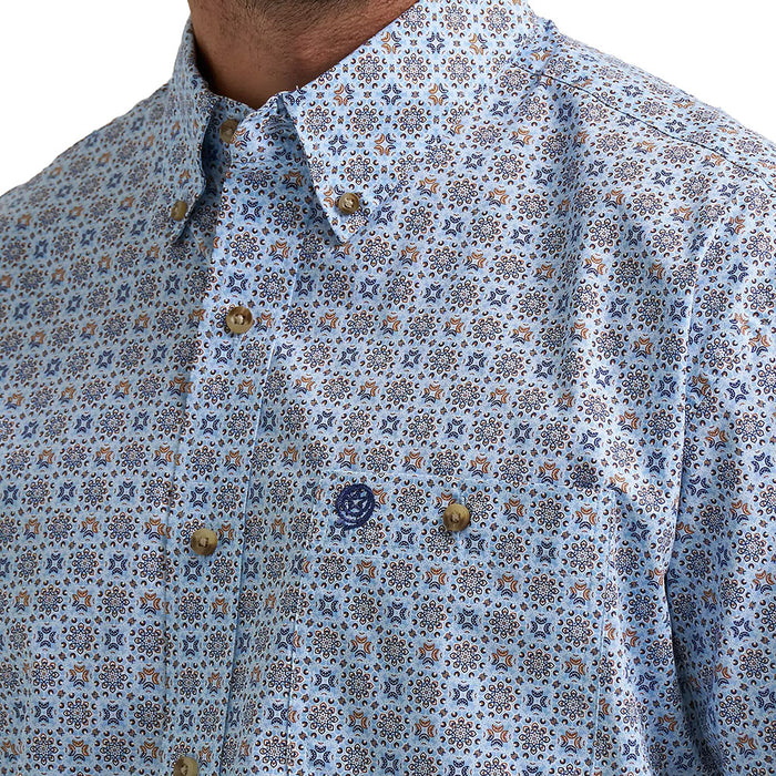 Wrangler Men's George Strait Blue Pocket Short Sleeve Shirt