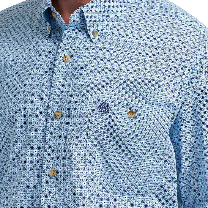 Wrangler Men's George Strait Blue Western Print Shirt