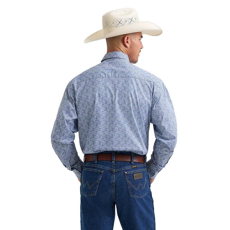 Wrangler Men's George Strait Blue Floral Shirt