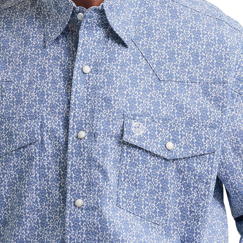 Wrangler Men's George Strait Blue Floral Shirt