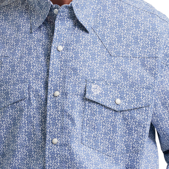 Wrangler Men's George Strait Blue Floral Shirt