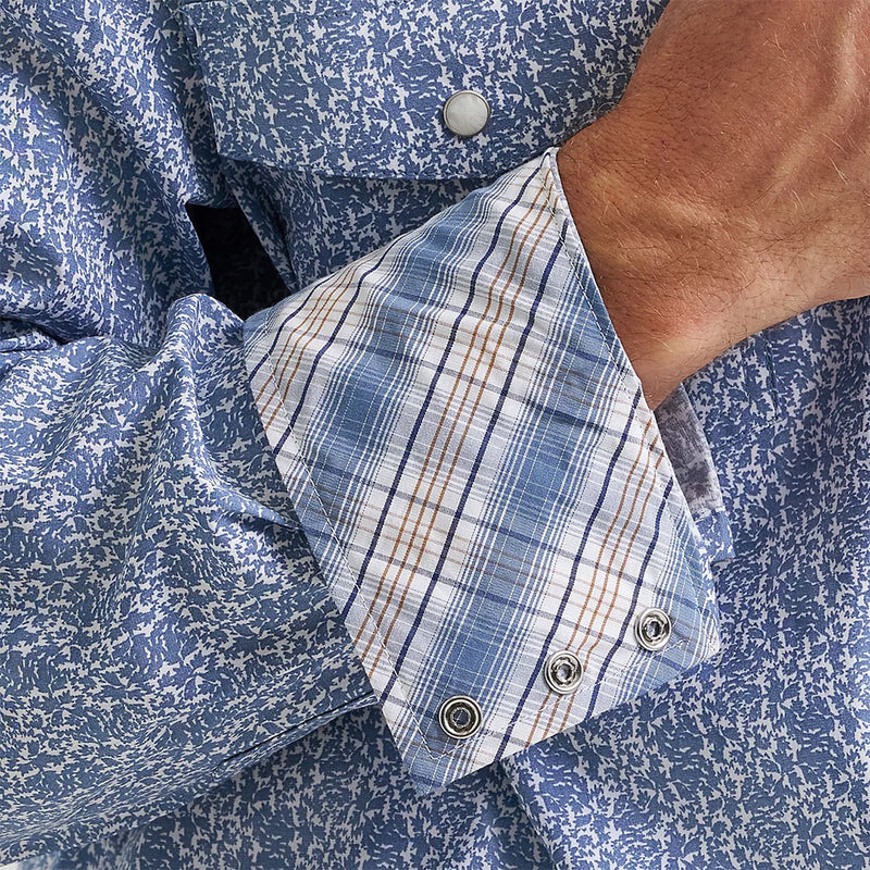 Wrangler Men's George Strait Blue Floral Shirt
