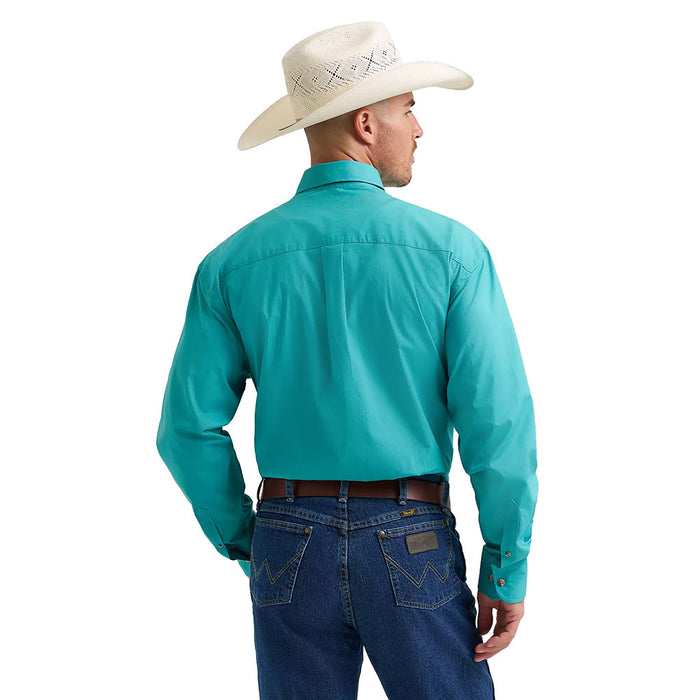 Wrangler Men's George Strait Long Sleeve Teal Shirt