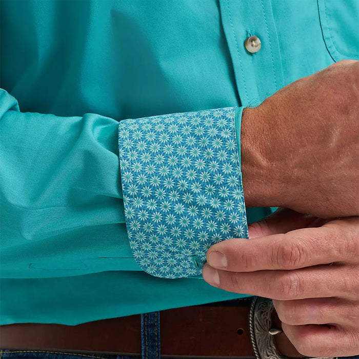 Wrangler Men's George Strait Long Sleeve Teal Shirt
