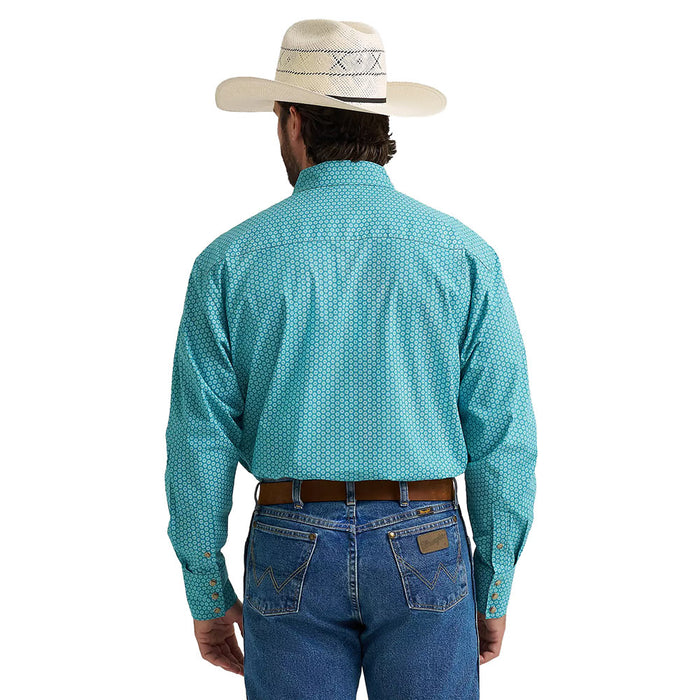 Wrangler Men's George Strait Teal Floral Shirt