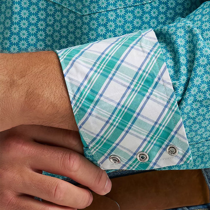 Wrangler Men's George Strait Teal Floral Shirt