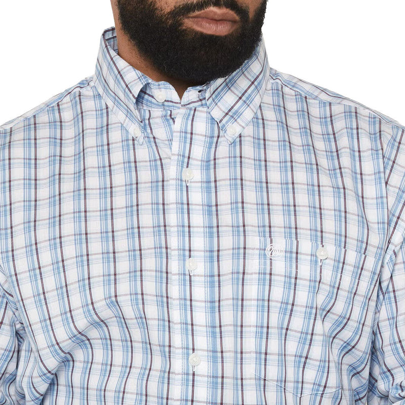 Wrangler Men's Blue Plaid Classic Shirt