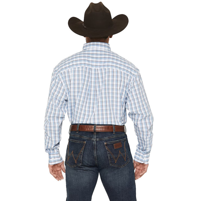 Wrangler Men's Blue Plaid Classic Shirt