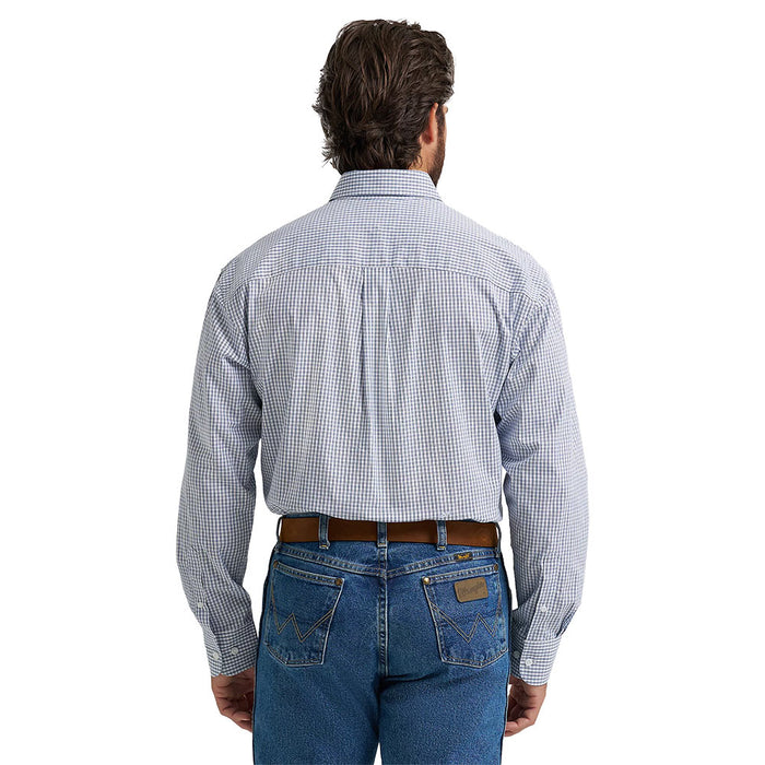 Wrangler George Strait Men's Blue Plaid Western Shirt