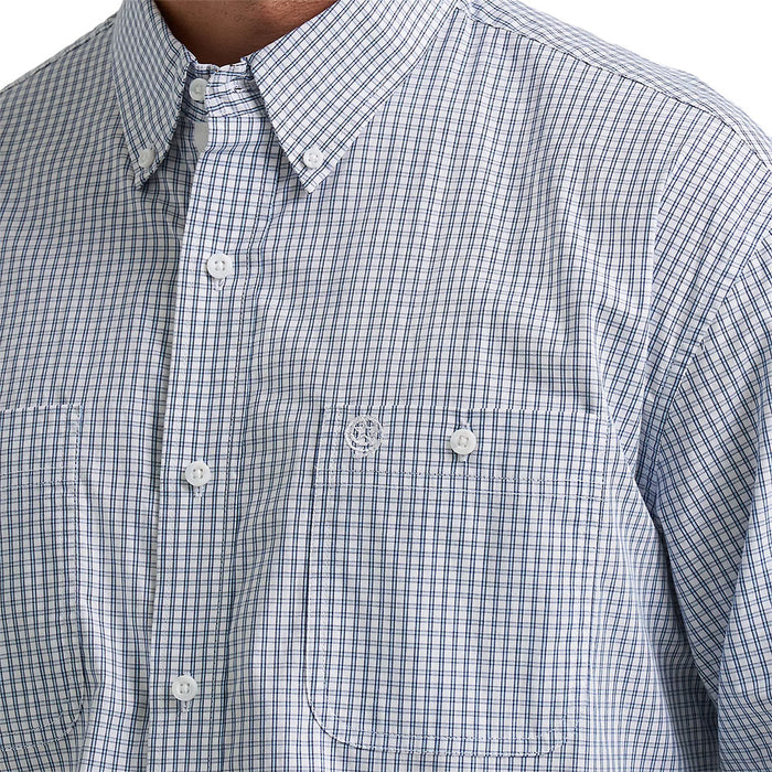 Wrangler George Strait Men's Blue Plaid Western Shirt