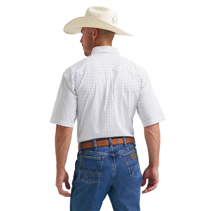 Wrangler Men's George Strait White Print Short Sleeve Shirt