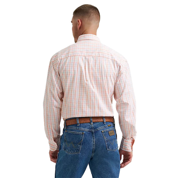 Wrangler Men's George Strait Peach Plaid Shirt