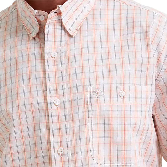 Wrangler Men's George Strait Peach Plaid Shirt