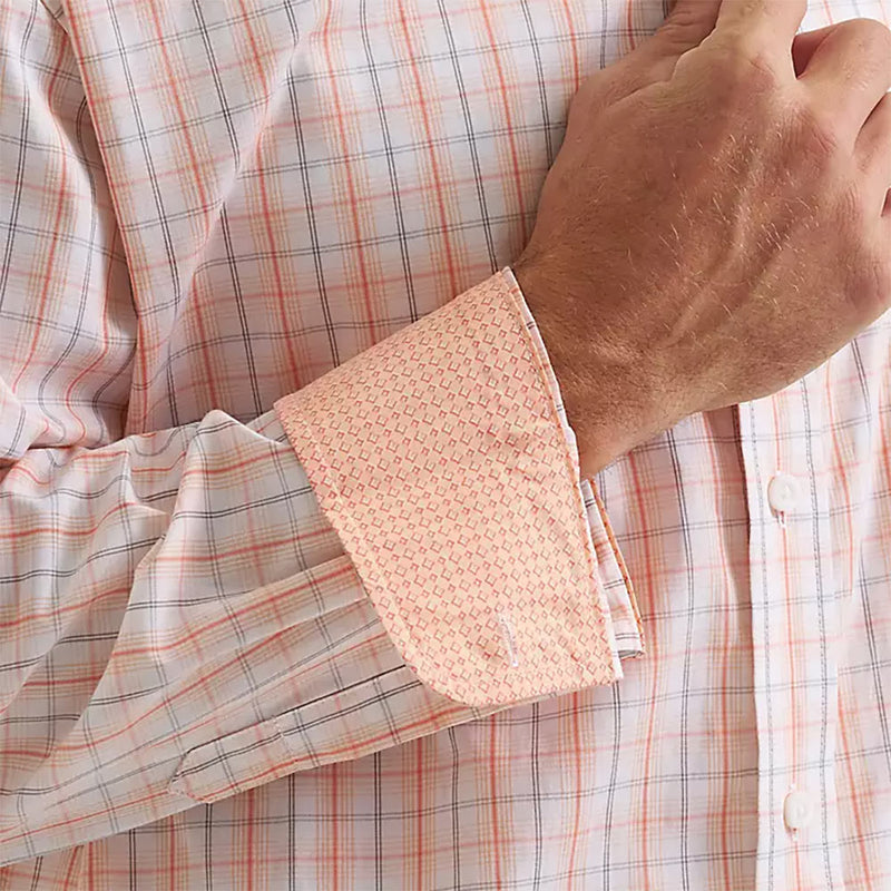 Wrangler Men's George Strait Peach Plaid Shirt