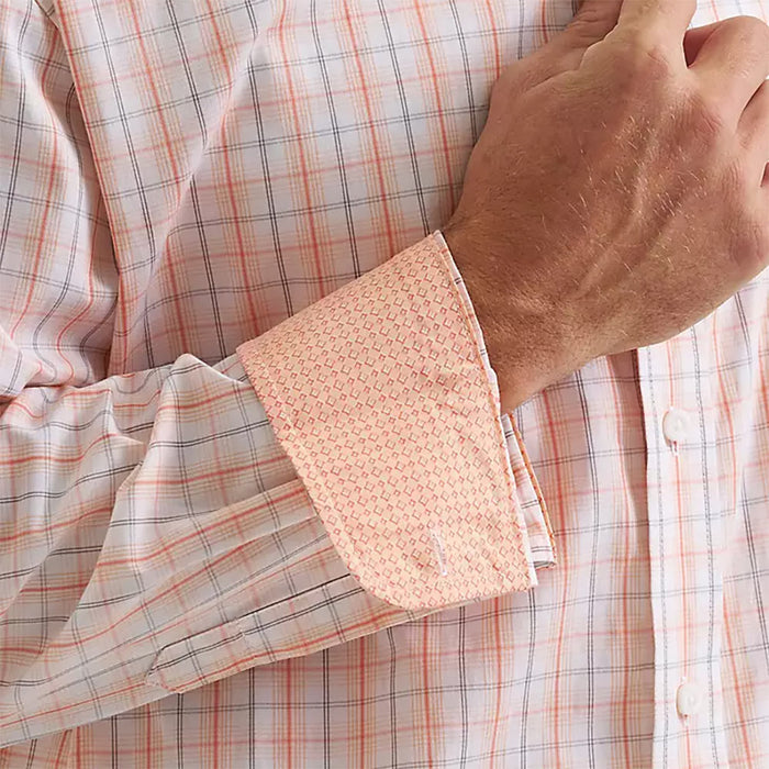 Wrangler Men's George Strait Peach Plaid Shirt