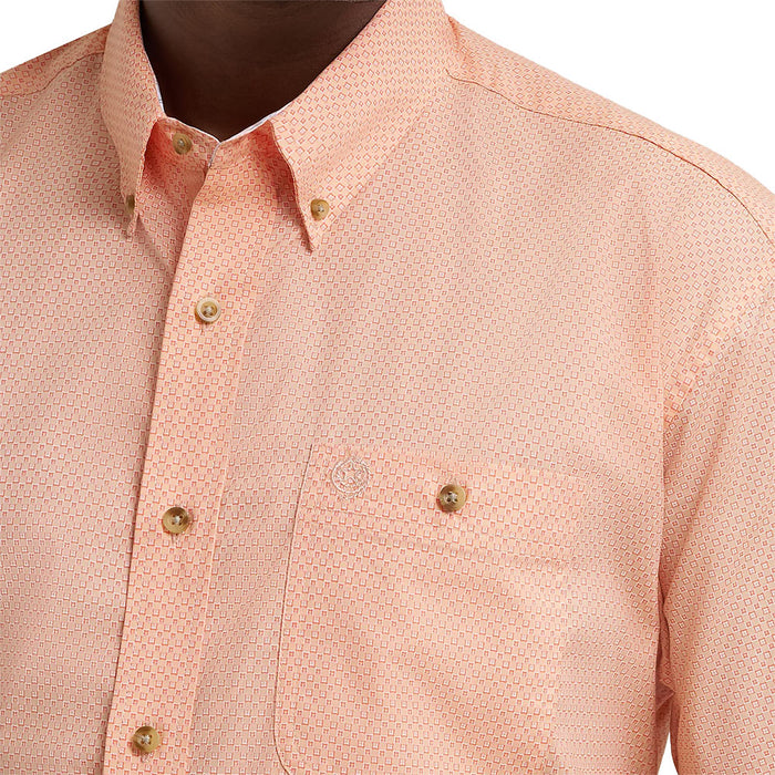 Wrangler Men's George Strait Peach Short Sleeve Shirt