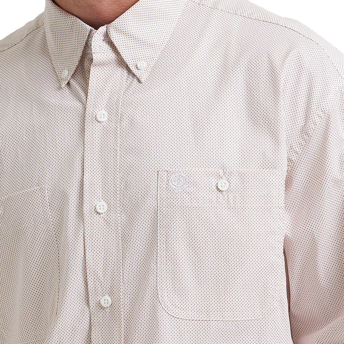 Wrangler Men's George Strait Peach & Grey Shirt