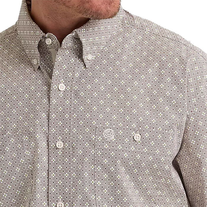 Wrangler Men's George Strait Brown Short Sleeve Shirt