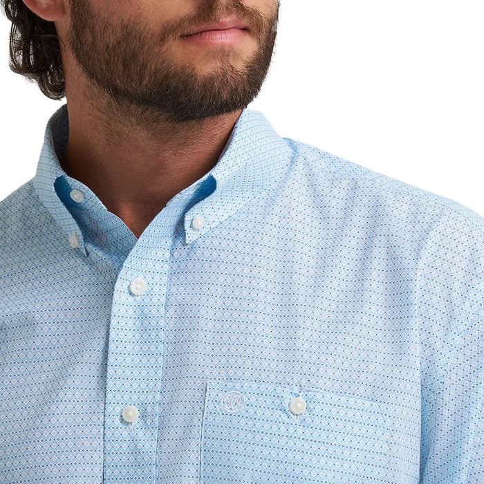 Wrangler Men's Classic Blue Printed Shirt