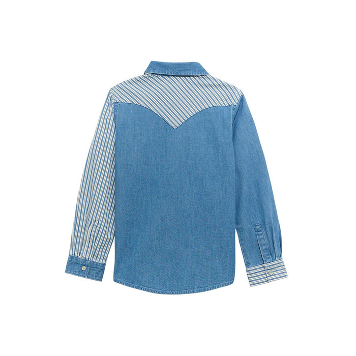 Wrangler Girl's Denim Color Block Snap Shirt