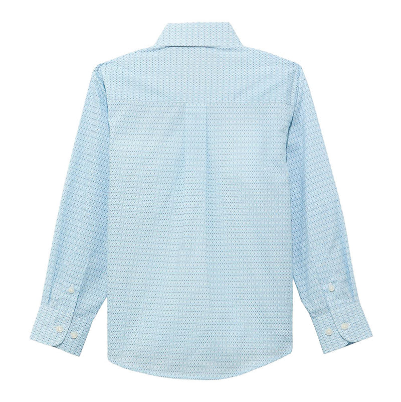 Wrangler Boy's Long Sleeve Blue Button Shirt