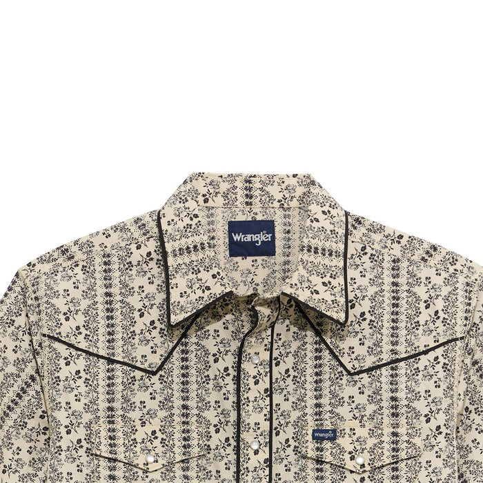 Wrangler Men's Ecru Vintage Floral Snap Shirt