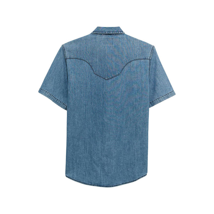 Wrangler Men's Light Wash Denim Snap Shirt
