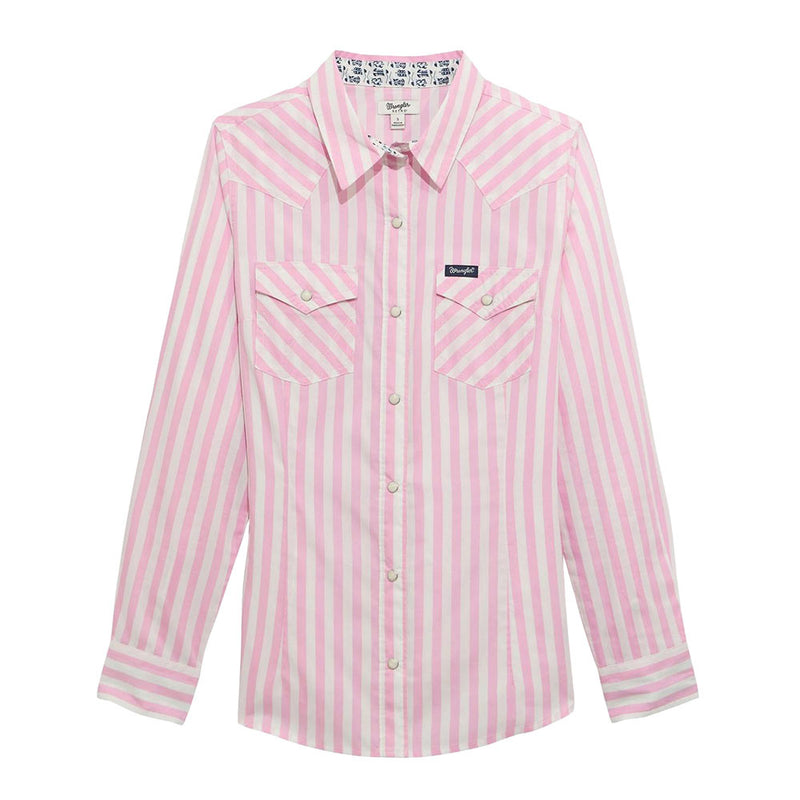 Wrangler Women's Pink Stripe Dress Shirt
